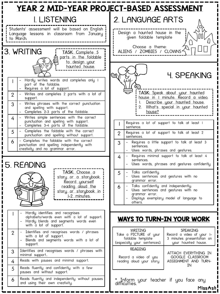 Year 2 Haunted House Project Assessment | PDF | Language Arts & Discipline