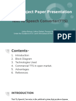 Major Project Paper Presentation: Text To Speech Converter (TTS)