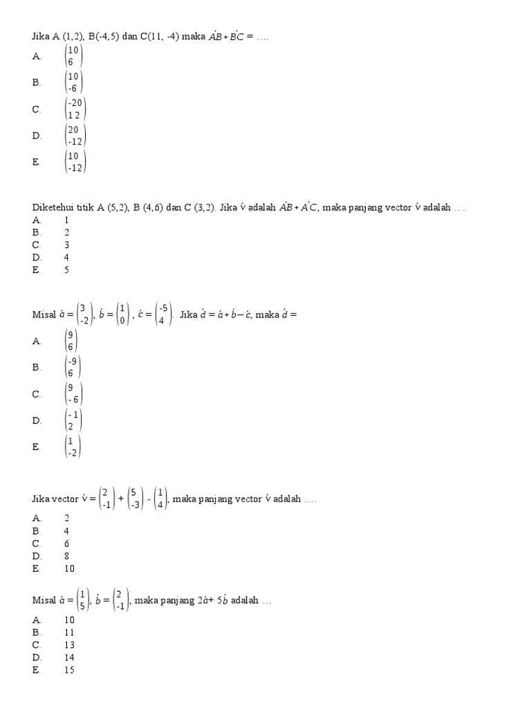 Operasi Vektor R2 | PDF
