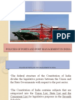 Policies of Ports and Port Management in India Policies of Ports and Port Management in India