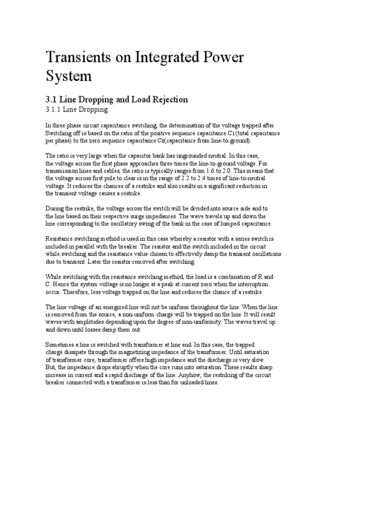 Transients On Integrated Power | PDF | Capacitance | Transformer