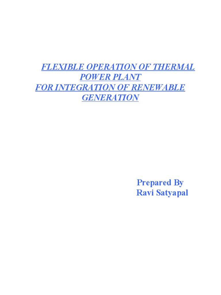 Flexible Operation of Thermal Power Plants | PDF | Power Station ...