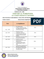 Individual Workweek Accomplishment Report: Department of Education