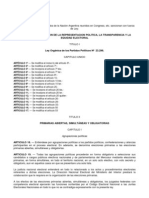 Ley 26571 -  LEY DE DEMOCRATIZACION DE LA REPRESENTACION POLITICA, LA TRANSPARENCIA Y LA EQUIDAD ELECTORAL - ARGENTINA