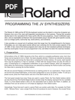 Programming The JV Synthesizers: I. Preparation