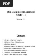 Big Data in Management Unit - I: Session 1-5