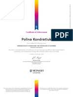 Polina Kondratiuk: Certificate of Achievement