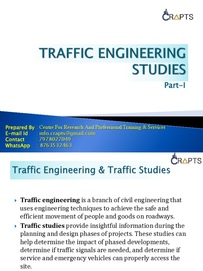 Overview of Traffic Engineering Studies | PDF | Traffic | Transport