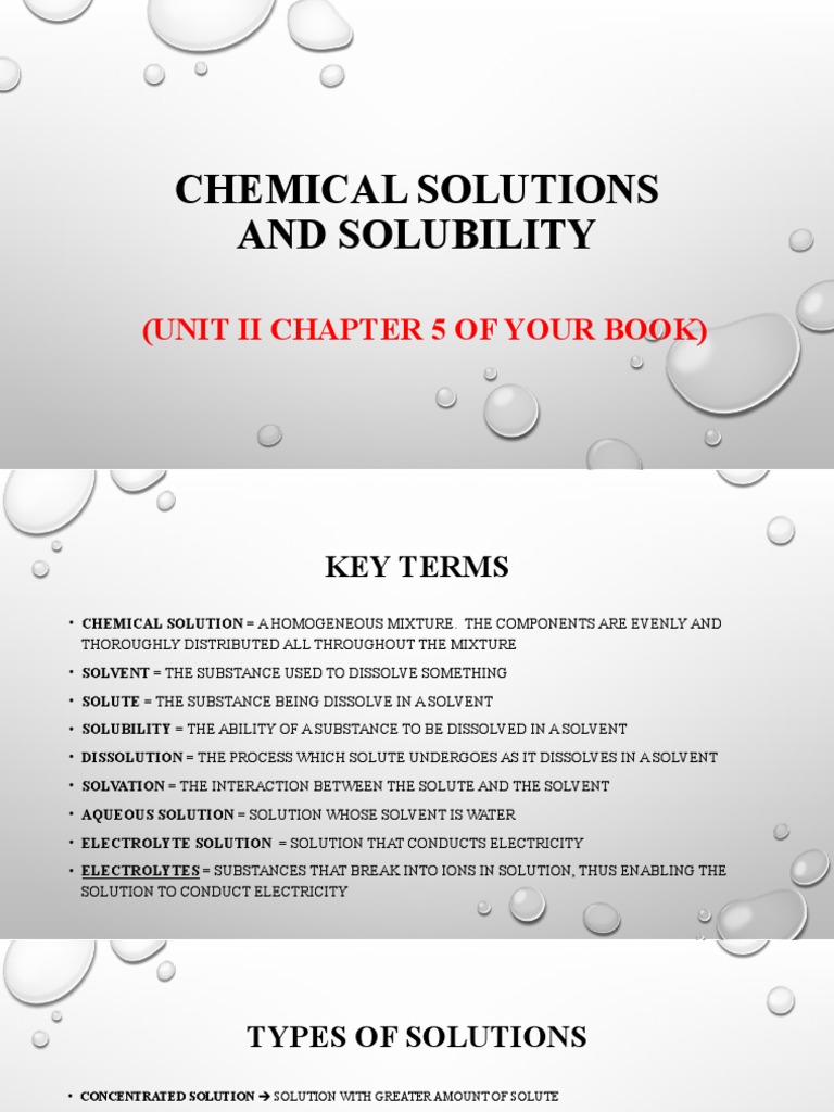 Understanding Chemical Solutions and Solubility | PDF | Solvation ...