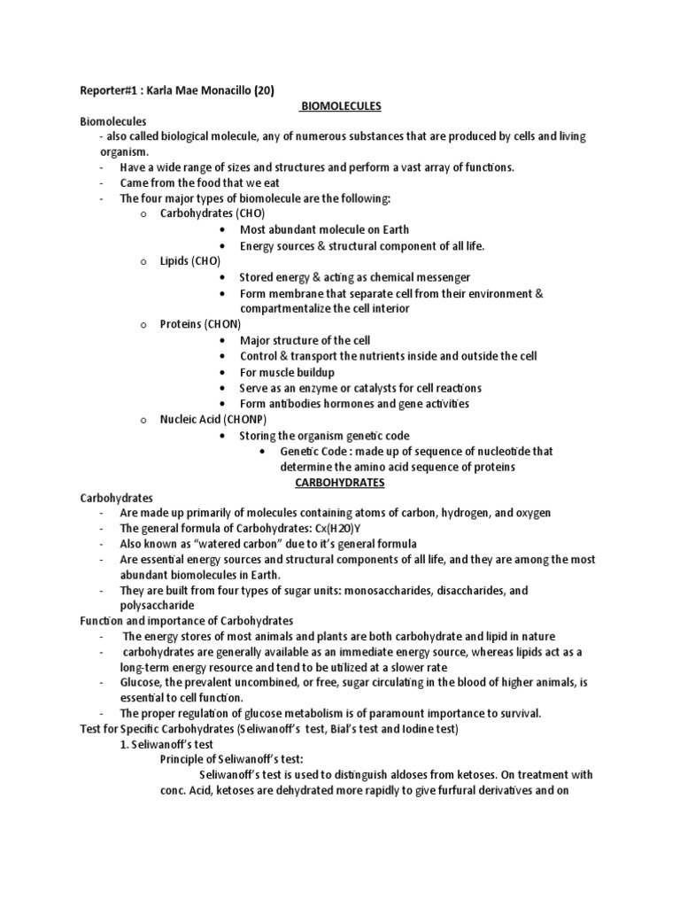 Understanding Biomolecules and Carbohydrates | PDF | Carbohydrates ...