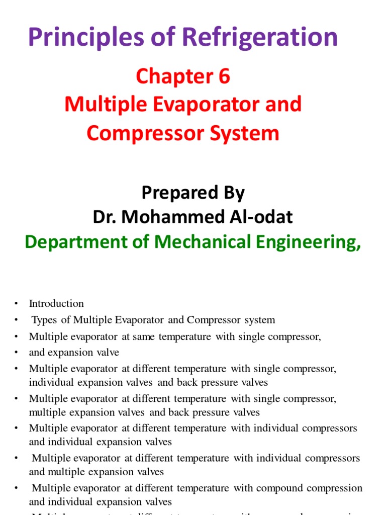 Chapter 6Multiple Evaporator and Compressor PDF Home Appliance