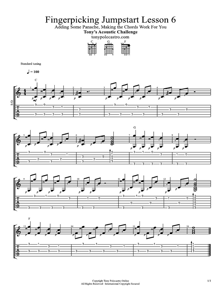 Fingerpicking Jumpstart Lesson 6 PDF PDF