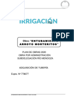 Proyecto Entubamiento Tubería Arroyo Morteritos