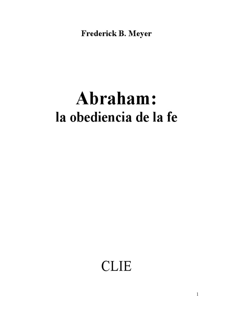 Abraham La Obediencia de La Fe PDF | PDF | Historia | Religión y ...