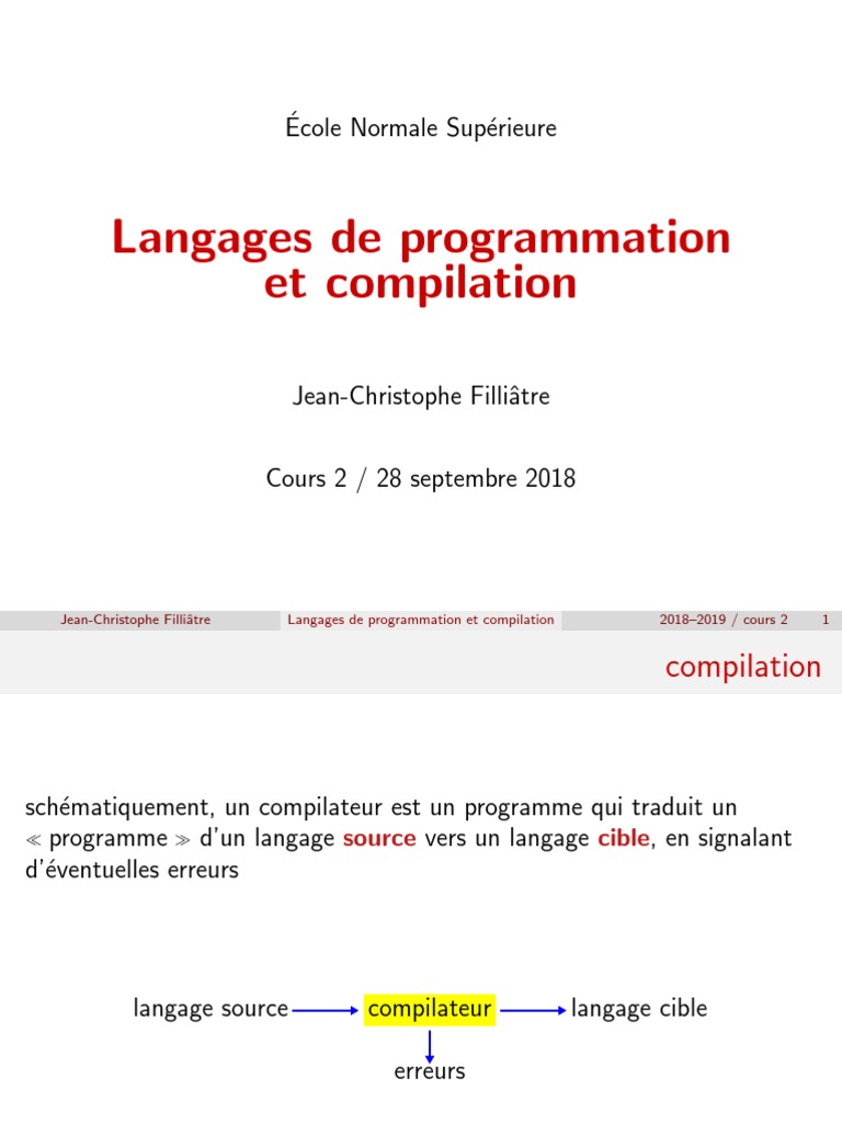 Introduction à la compilation et langages | PDF | Compilateur ...
