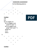 Homework Assignement Write A Python Code For The Following Patterns: 1