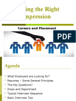 Making The Right Impression: Careers and Placement