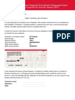 Non-Federal Direct Deposit Enrollment Request Form: Authorization Agreement For Automatic Deposits (ACH)