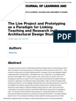 The Live Project and Prototyping As A Paradigm For Linking Teaching and Research