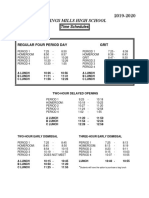 #Bell Schedule Update 2019-2020