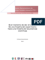 Quesada (2006). De una filosofía del experimento hacia una filosofía de las prácticas científicas