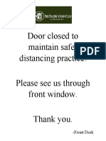 Door Closed - Social Distancing Sign