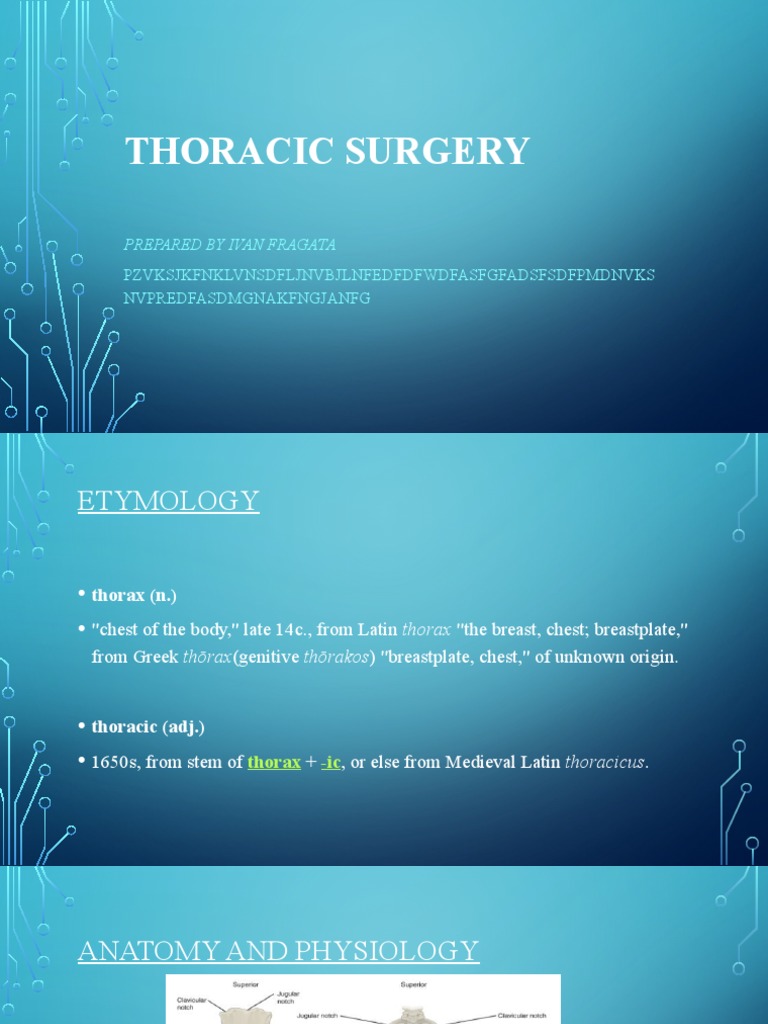 Overview of Thoracic Surgery Techniques | PDF | Thorax | Lung