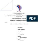 Operaciones de Manufactura y Servicios