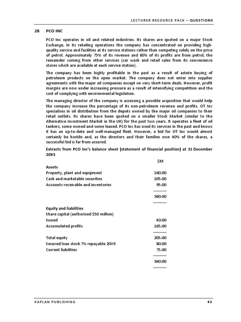 PCO Inc Acquisition Analysis Report | PDF | Stocks | Money