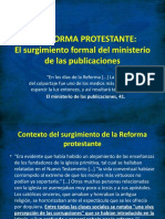 La Reforma Protestante - El Surgimiento Formal Del Ministerio de Las Publicaciones