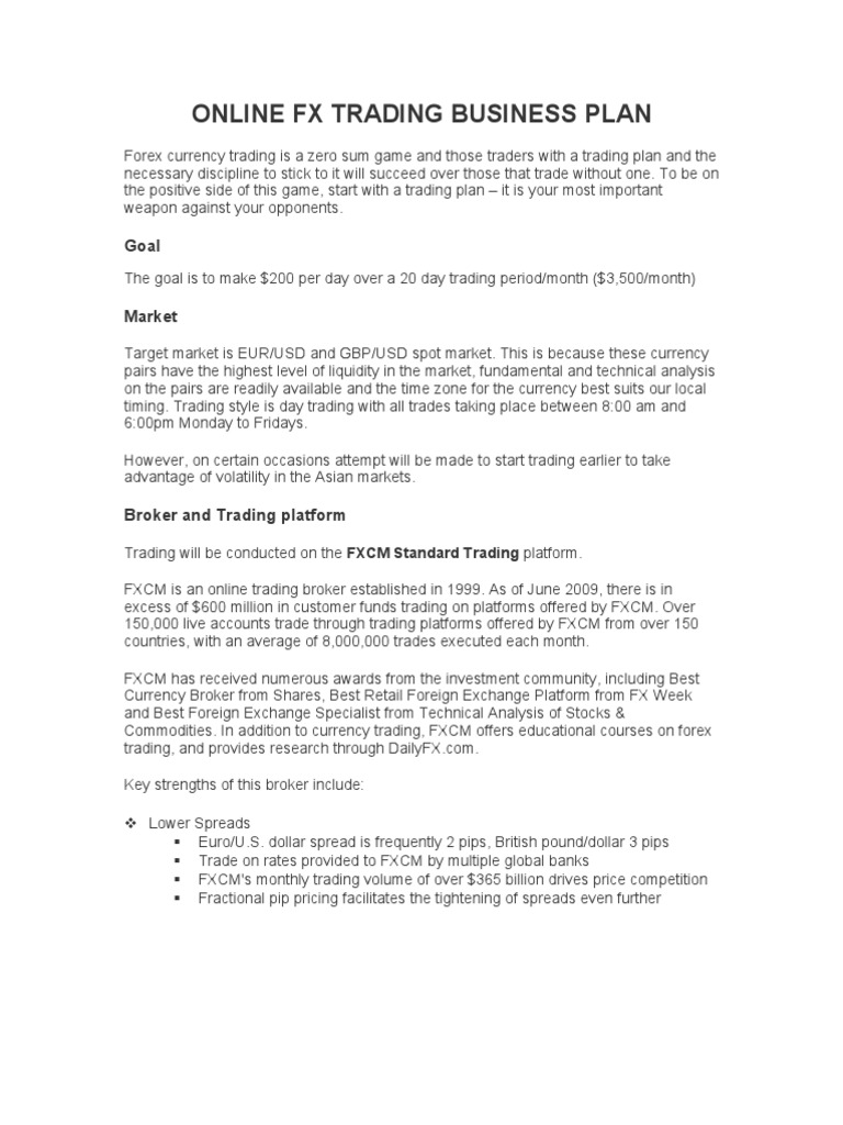Business Plan | PDF | Foreign Exchange Market | Day Trading