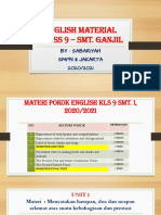 English Material Class 9 - Smt. Ganjil: By: Sabariyah SMPN 111 Jakarta 2020/2021