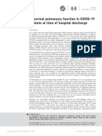 Abnormal Pulmonary Function in COVID-19 Patients at Time of Hospital Discharge