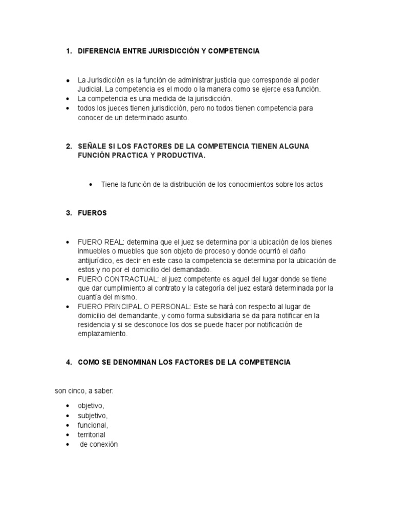 Diferencias entre Jurisdicción y Competencia | PDF | Jurisdicción | Juez
