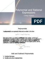 Polynomial and Rational Expressions: College Algebra