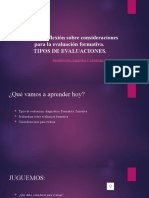 Analizar y Reflexión Sobre Consideraciones para La Evaluación