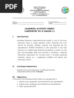 Learning Activity Sheet Carpentry NC Ii Grade 11