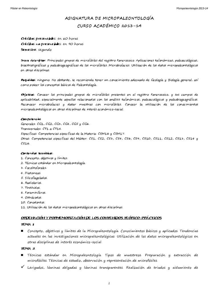 Micropaleontologia Básico Ex PDF Fósil Paleontología