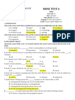 Mini Test 6 Answer Key