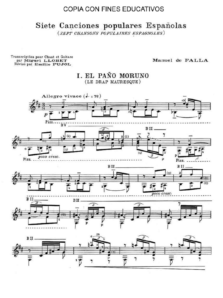 Falla 7cancpopespcantoguitarra Pdf Pdf