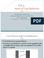 CH 3. Measurement of Cost Behavior: Introduction To Management Accounting 1 6 Edition