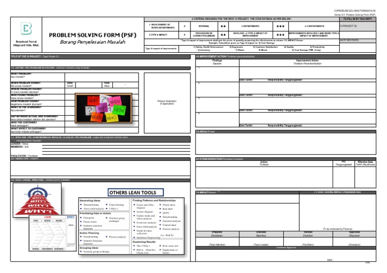 Problem Solving Form PSF (CI School) | PDF | Economies | Business