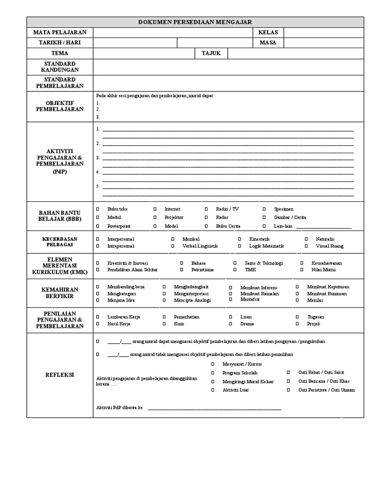 Borang RPH | PDF