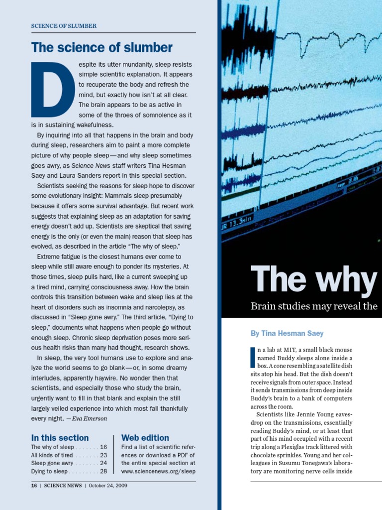 Understanding the Science of Sleep | PDF | Rapid Eye Movement Sleep | Sleep