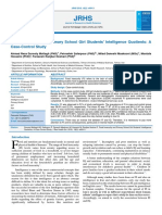 Food Insecurity and Primary School Girl Students' Intelligence Quotients: A Case-Control Study