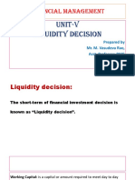 Financial Management: Unit-V Liquidity Decision