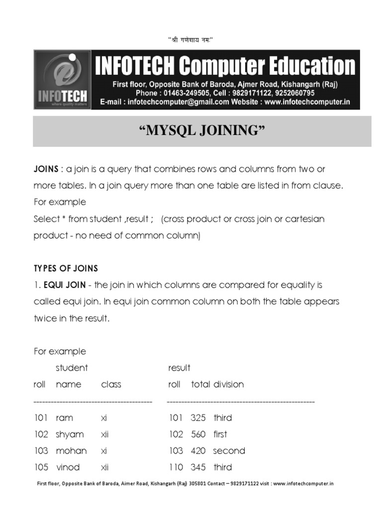 Joining Notes New | PDF | Data Management Software | Data Management
