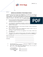 Application Cum Undertaking For "Union Mortgage For Farmers"