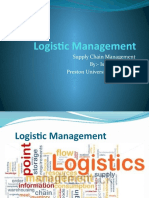 Logistic Management: Supply Chain Management By:-Israr Khan Raja Preston University, Islamabad
