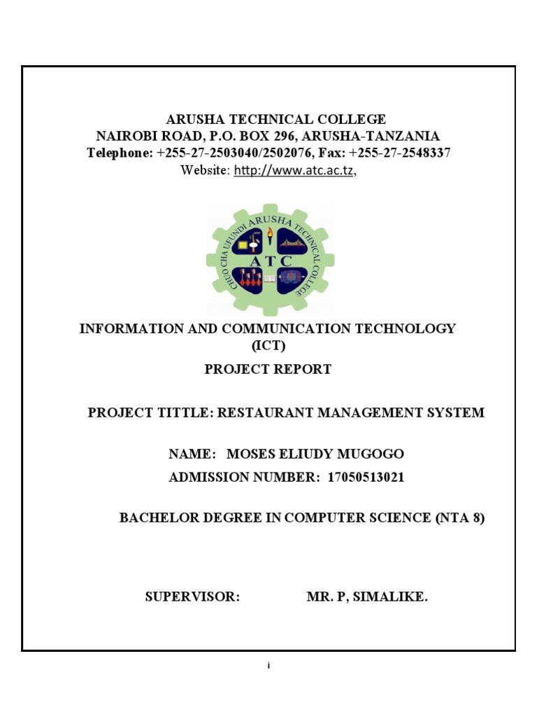 Restaurant Management System Project Report | PDF | Scrum (Software ...